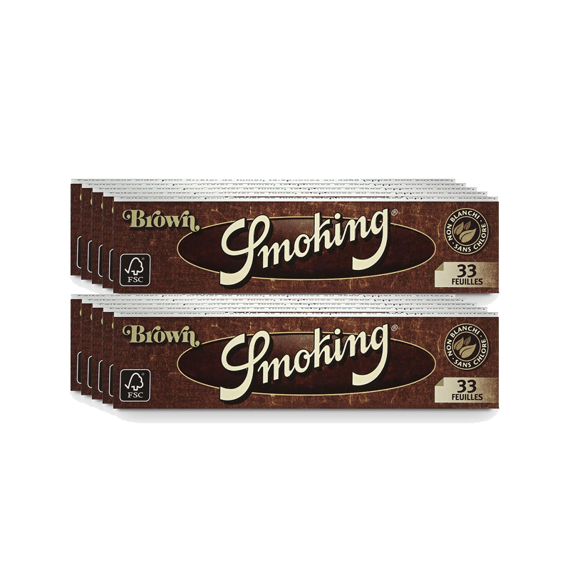Lot De 10 Carnets Smoking Feuilles Slim Brown (33F/Carnet)