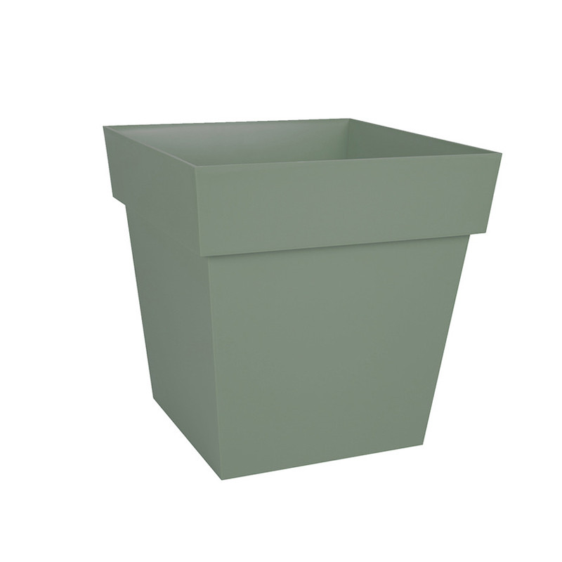 EDA - Pot carré Toscane avec réserve d'eau 10,2L - 25x25cm vert laurier