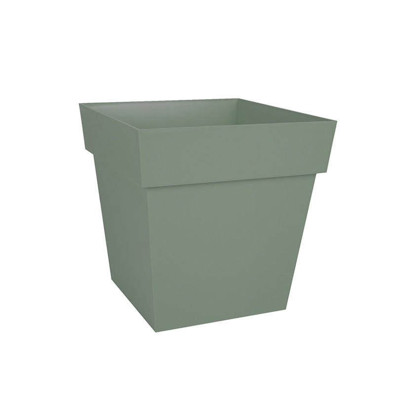 EDA - Pot carré Toscane avec réserve d'eau 3,4L - 18x18cm vert laurier