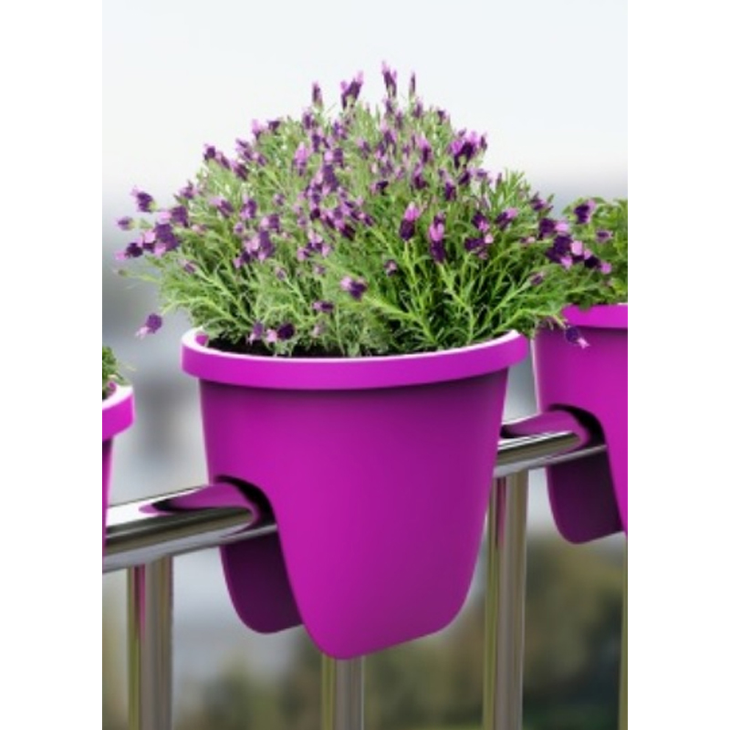 BALCONY FLOWER POT BALCONIA OVI 26 CM BROWN