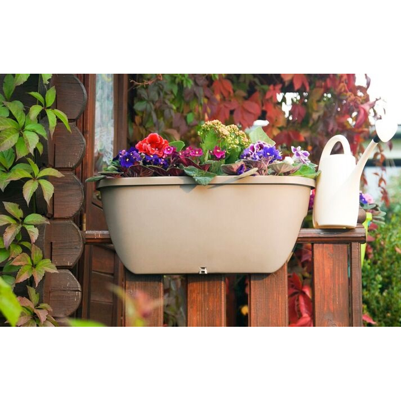BALCONY FLOWERPOT BALCONIA OVI 60 CM BROWN