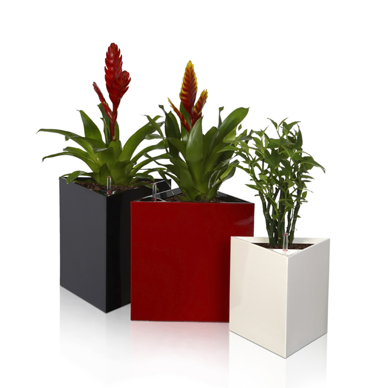 Flower Lover - Pote triangular auto-irrigível - 14x14x14cm - Branco