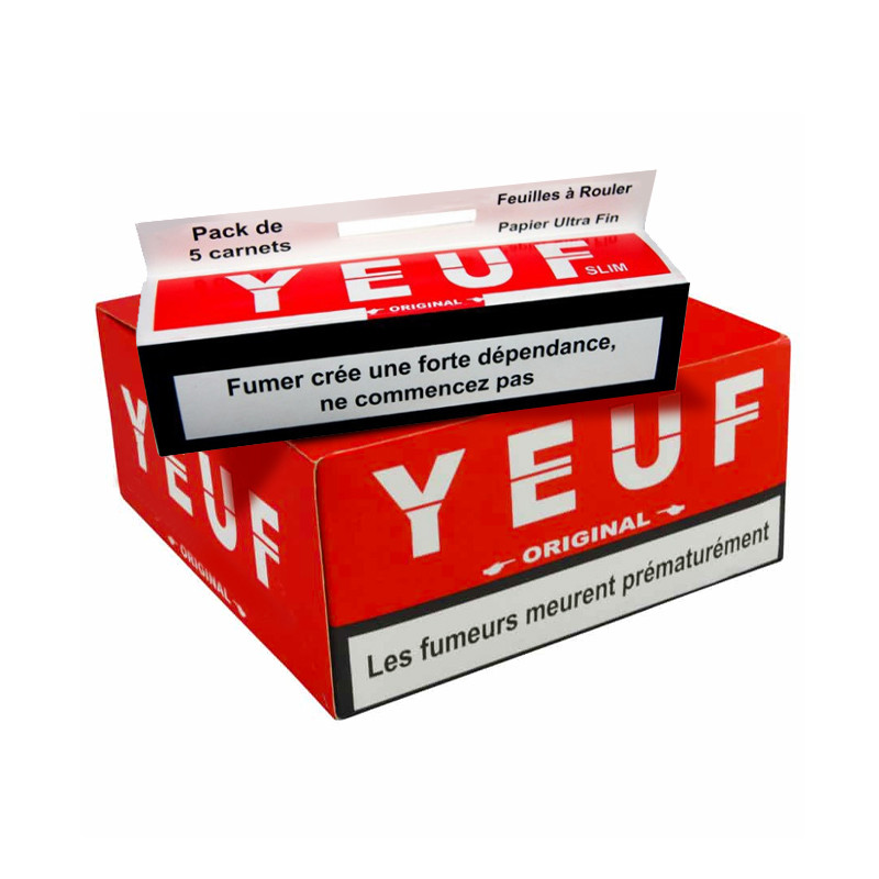 Yeuf - Boite de 10 Packs de 5 carnets de papier à cigarette Yeuf Slim