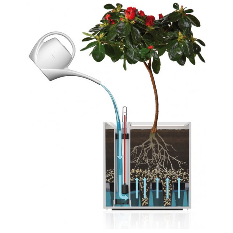 Flower Lover - Quadrato self-irrigating pot - 25x25x24cm - White