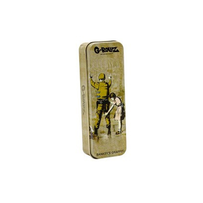 G-Rollz - Scatola di metallo - Banksy Graf - Bambina e soldato - 12X4X2.5CM