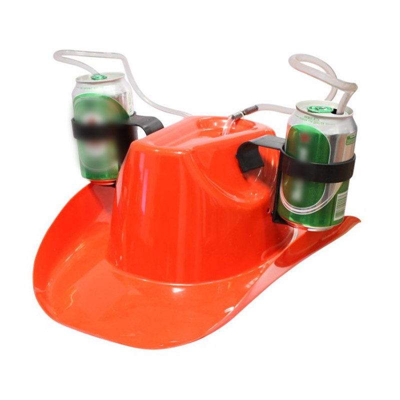 Chapeau cowboy double porte canette - Paille flexible