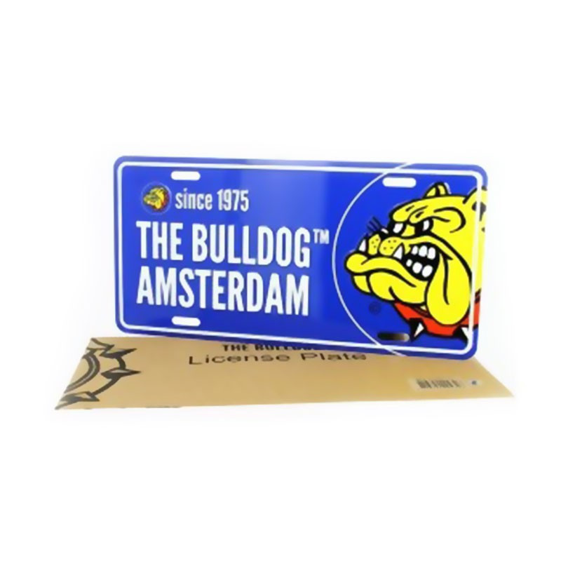 The Bulldog - Plaque décorative en métal - Bleu