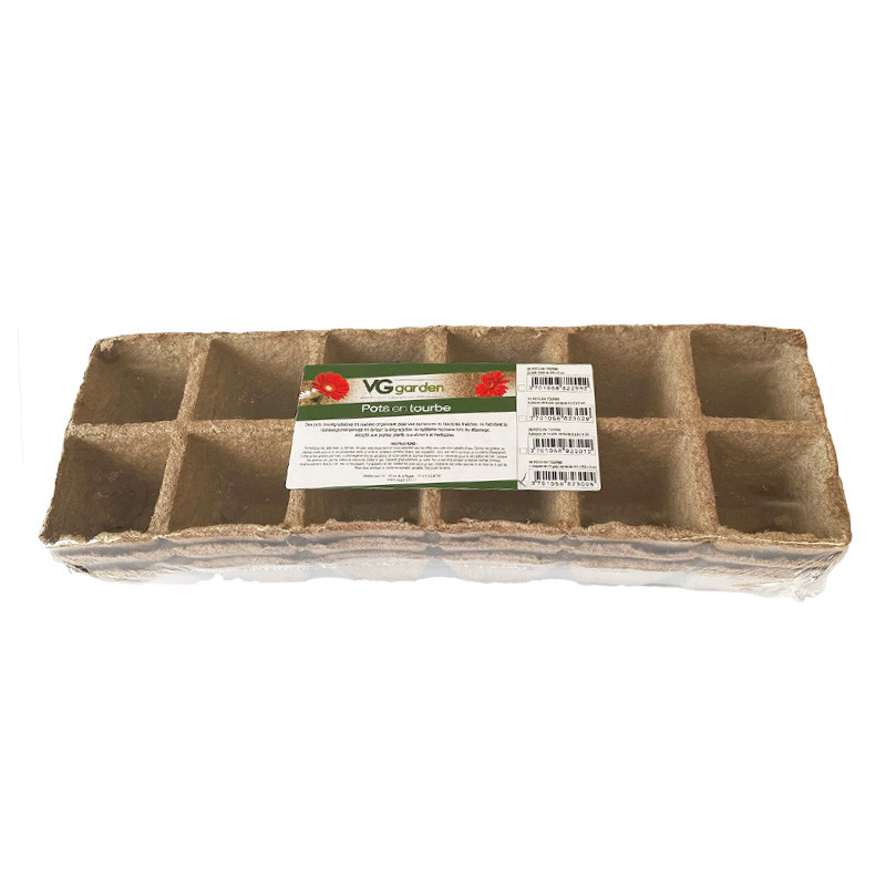 VG Garden - 36 pots carrés en tourbe - 6x6cm