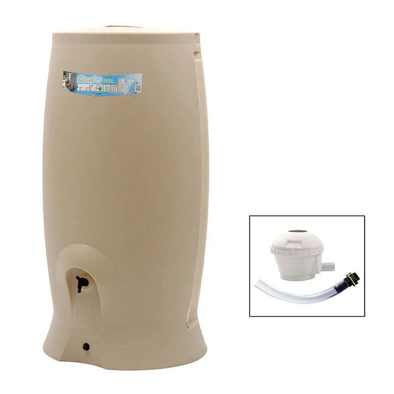 EDA Plastiques - Récupérateur d'eau rotomoulé - 1000L - Recup'o + Kit collecteur