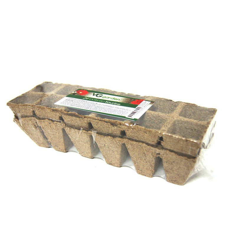 VG Garden - 24 pots carrés en tourbe - 4x4x5cm