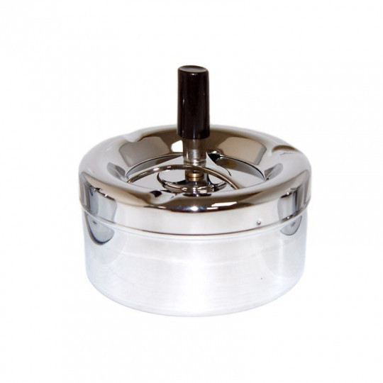 Cendrier poussoir tournant - Chrome - 11cm