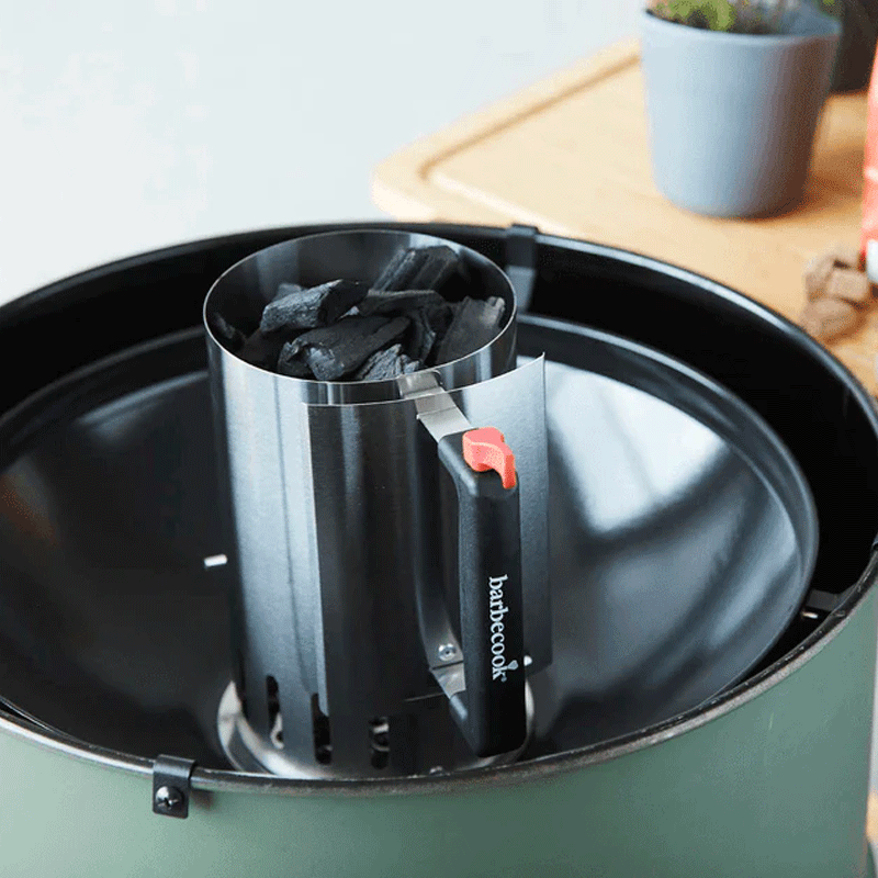 Barbecook - Camino di accensione a carbone con getto di sicurezza in acciaio inossidabile