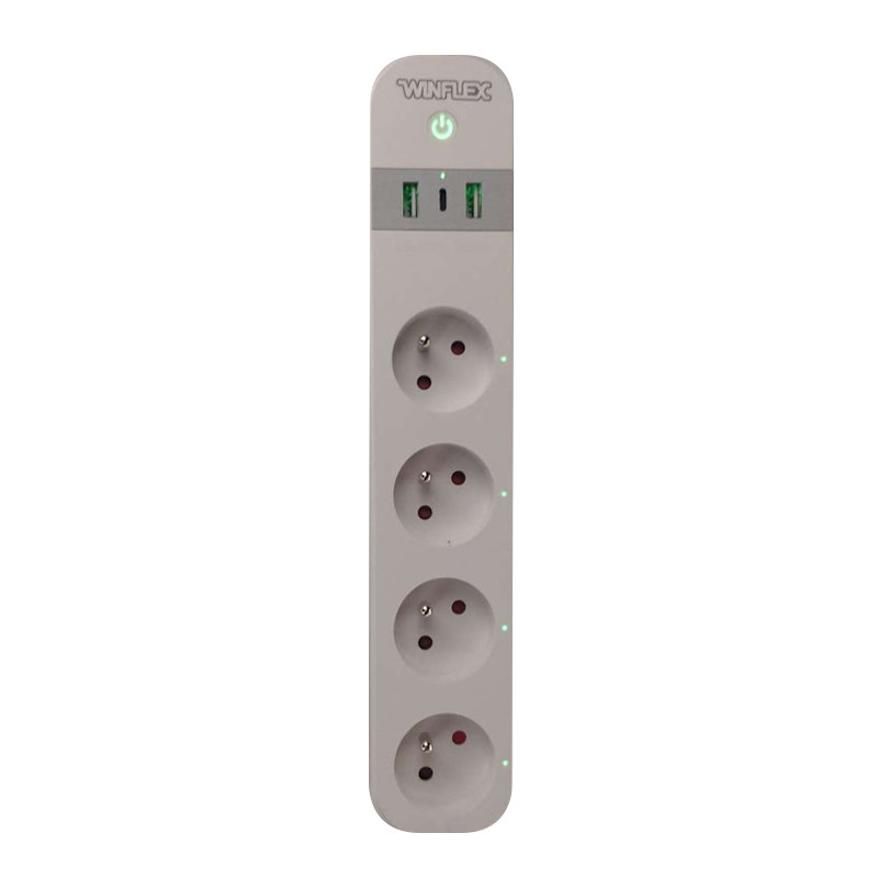 Winflex - Connected power strip - 4 Blocks 16A + 2 USB3 + 1USB-C 3A