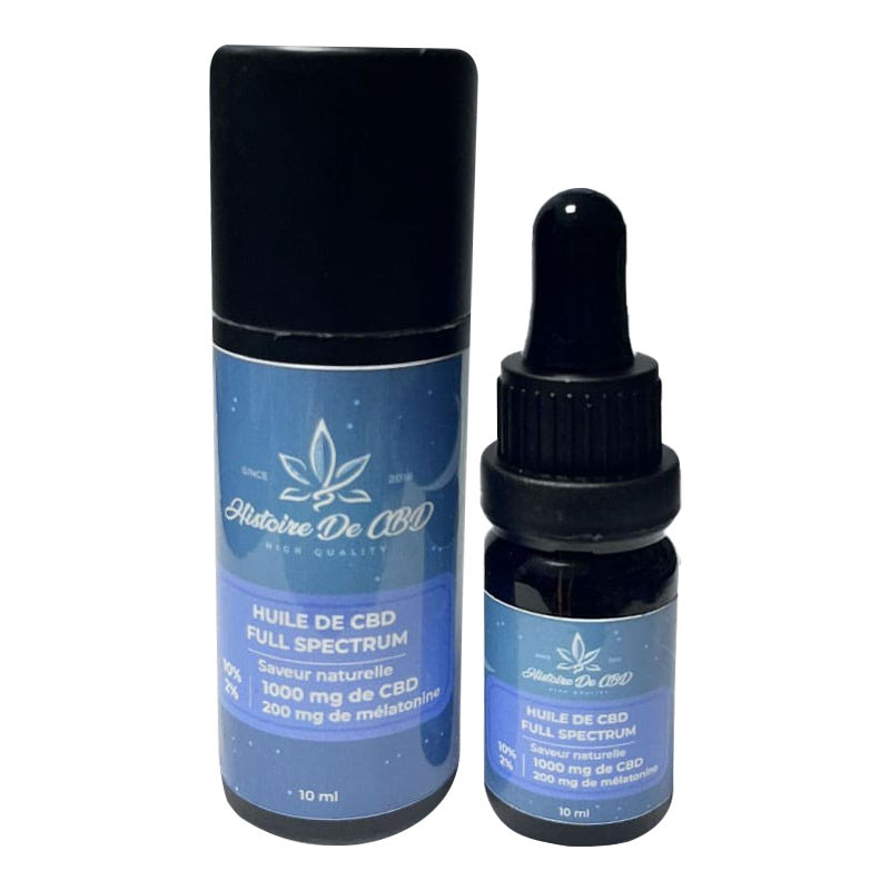 Histoire de CBD - Huile de CBD Full Spectrum 10% + Mélatonine 2% - 10ml
