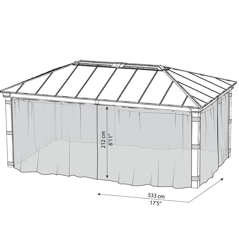 Canopia - Moustiquaire pour pergola Dallas - 4 rideaux - 533x212cm (14x20)