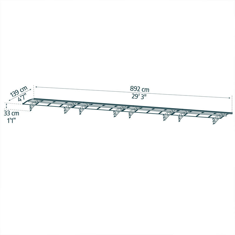 Canopia - Door awning - Bordeaux 8920 - 892x139 cm - Mist white