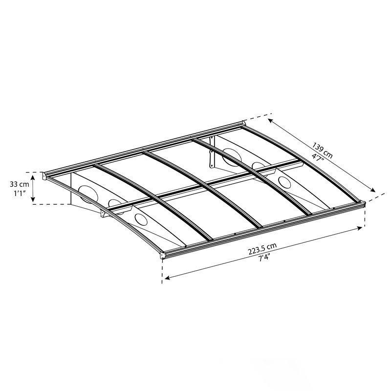 Canopia - Toldo de puerta - Herald 2230 - 223,5x139 cm - Gris niebla
