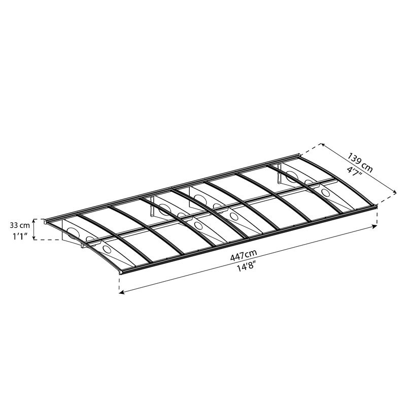 Canopia - Door awning - Herald 4460 - 447x139 cm - Fog grey