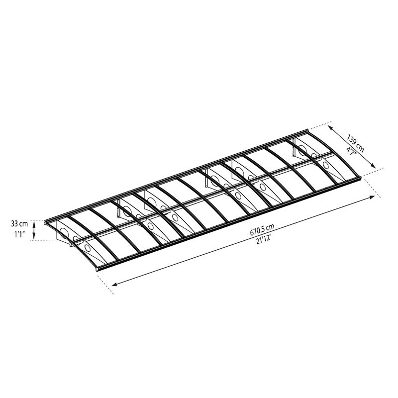 Canopia - Türvorzelt - Herald 6690 - 670,5x139 cm - Nebelgrau