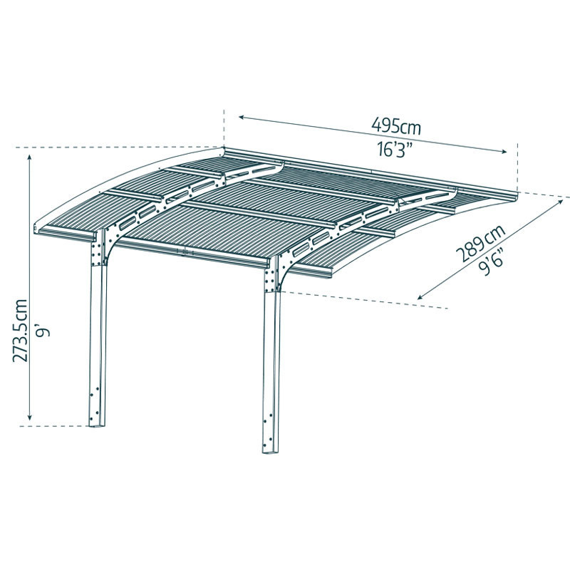 Canopia - Carport - Arizona Wave 5000 - Grey