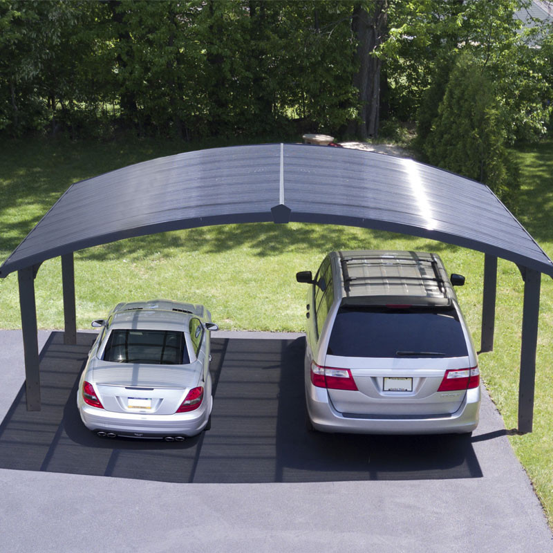 Canopia - Dubbele carport - Arizona Wave vleugels en boog - Grijs