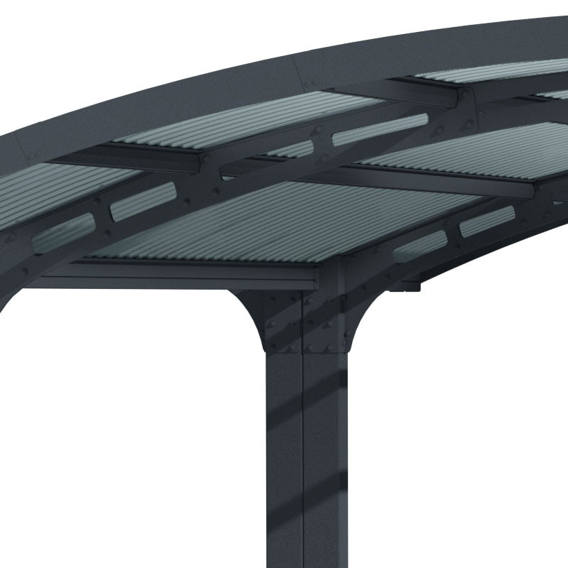 Canopia - Dubbele carport - Arizona Wave vleugels en boog - Grijs