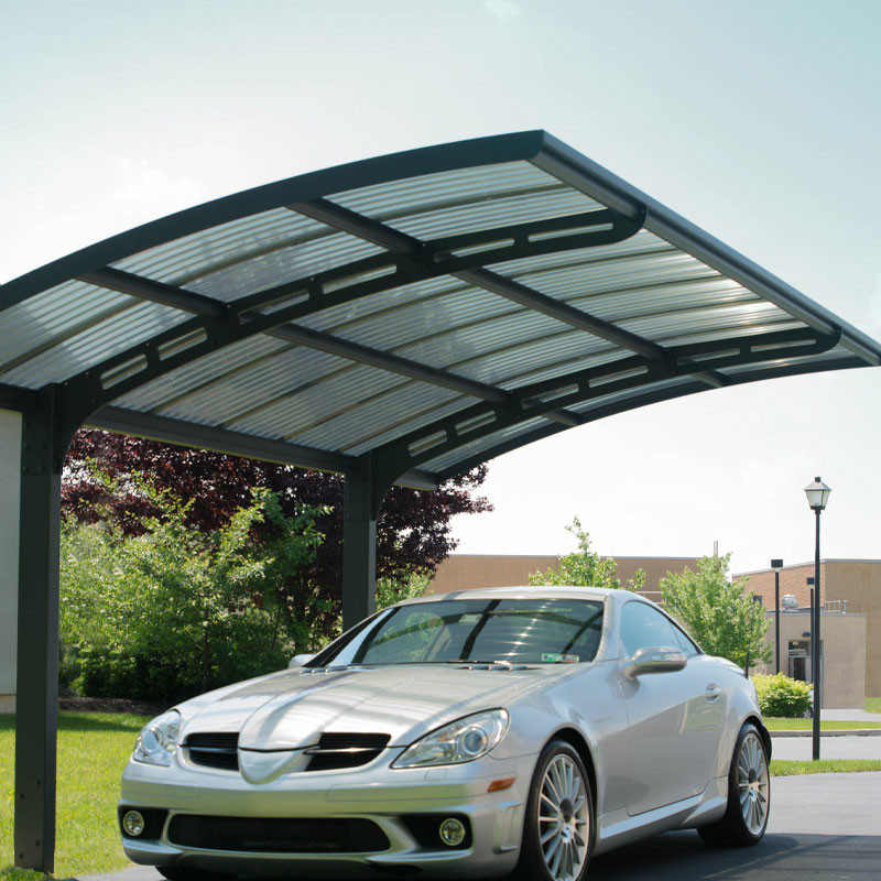 Canopia - Dubbele carport - Arizona Wave vleugels en boog - Grijs