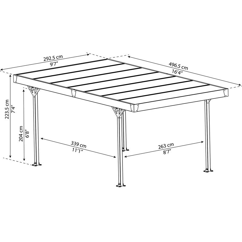 Canopia - Carport - Palma 5000 - Grau und Bronze