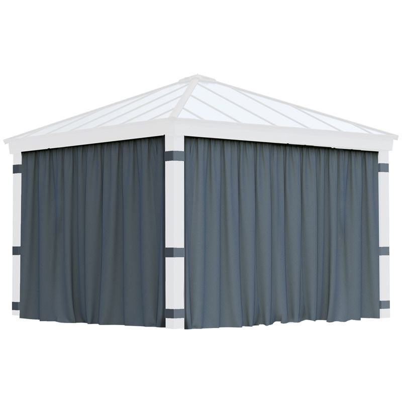 Canopia - Rideaux opaques pour pergola Dallas - 4 rideaux - 435x212cm (14x14) - Gris