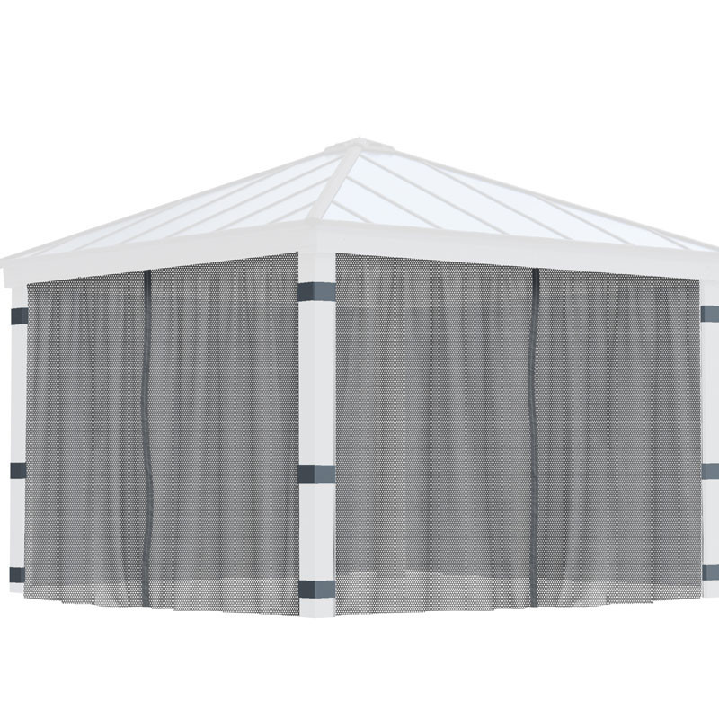 Canopia - Moustiquaire pour pergola Dallas - 4 rideaux - 435x212cm (14x14) - Gris