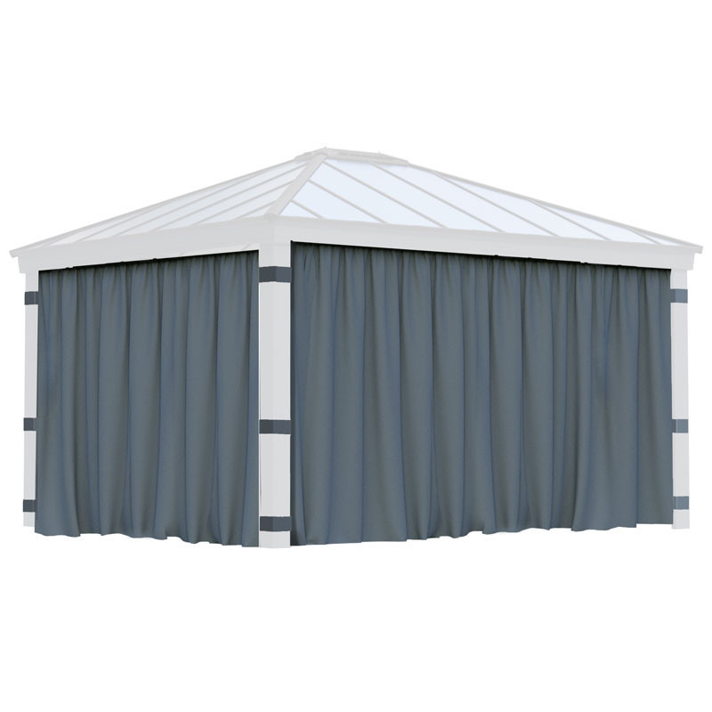 Canopia - Ondoorzichtige gordijnen voor Dallas pergola - 4 gordijnen - 466x212cm (14x16) - Grijs