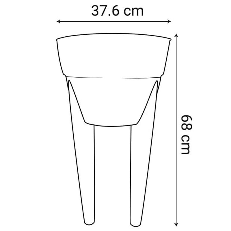 EDA - Hoge plantenbak Osaka - 48L - Antraciet