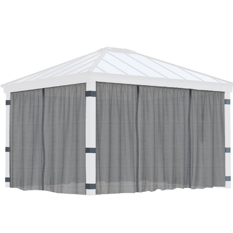 Canopia - Moustiquaire pour pergola Dallas - 4 rideaux - 466x212cm (14x16) - Gris