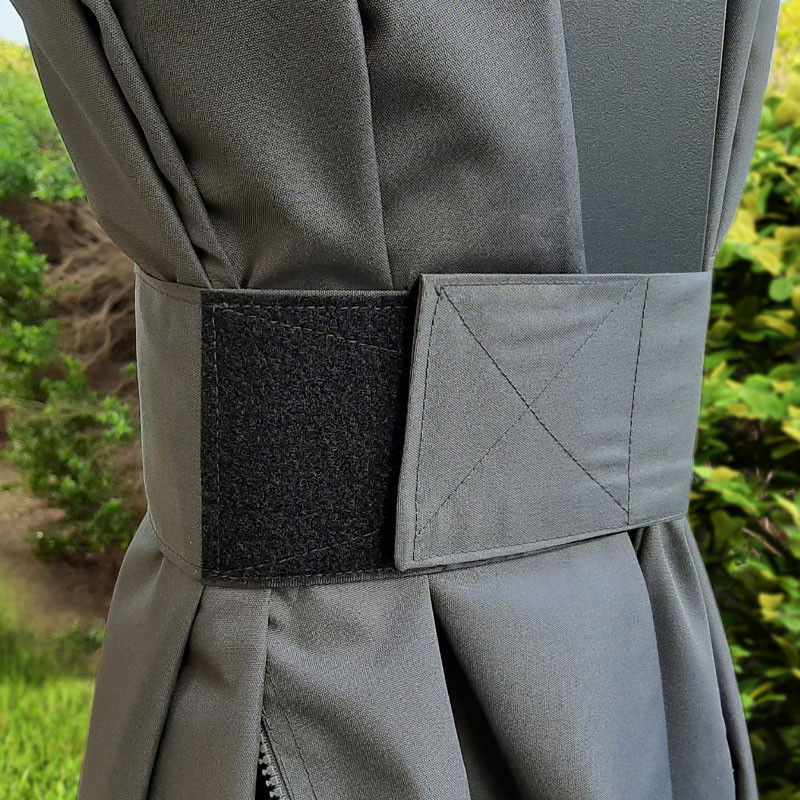 Canopia - Rideaux opaques pour pergola Dallas - 4 rideaux - 533x212cm (14x20) - Gris