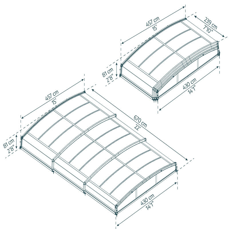 Canopia - Abri pour piscine - Majorca - 670 x 457 cm - Gris