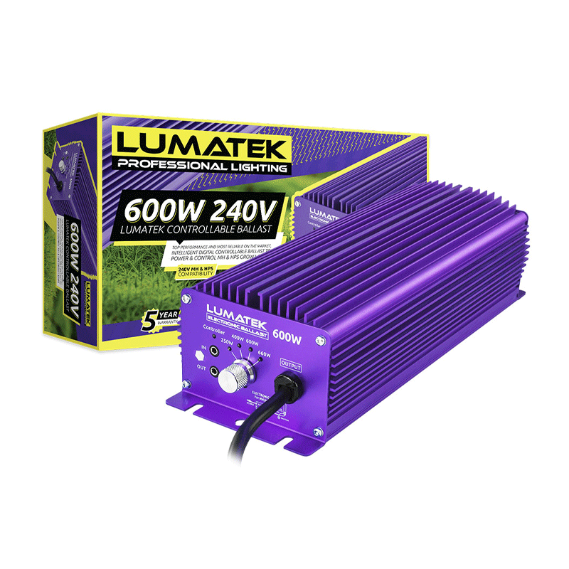 Lumatek - Ballast électronique 600W 240V HPS - MH avec dimmer , transformateur