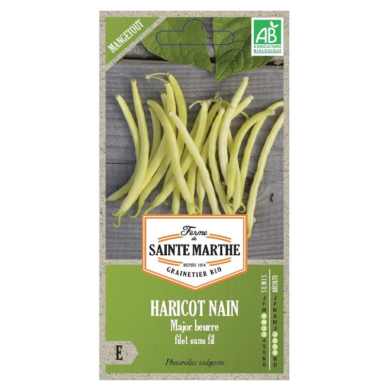 La ferme Sainte Marthe - 280 graines AB - Haricot nain major mangetout
