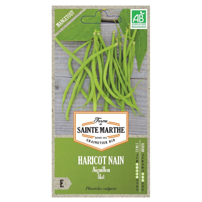 La ferme Sainte Marthe - 235 graines AB - Haricot nain Aiguillon filet mangetout