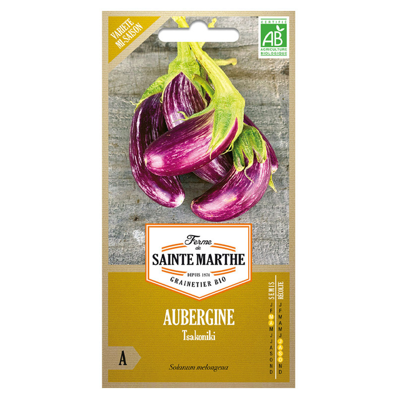 La ferme Sainte Marthe - 50 semillas AB - Berenjena Tsakoniki
