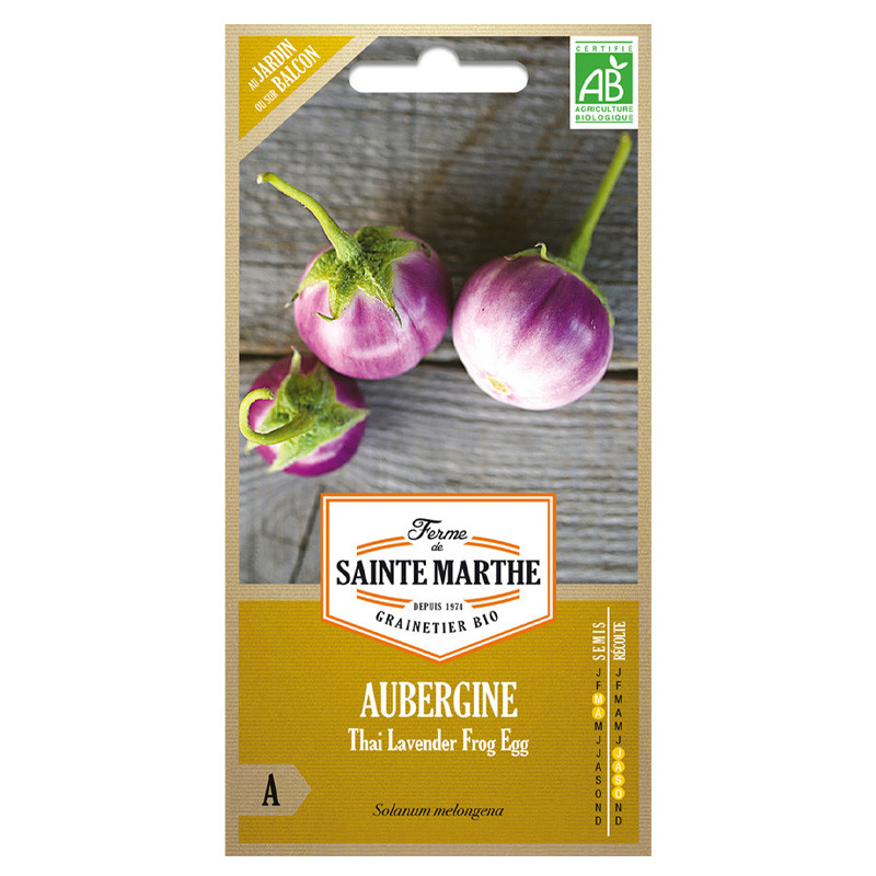 La ferme Sainte Marthe - 50 graines AB - Aubergine Thai Lavender Frog Egg