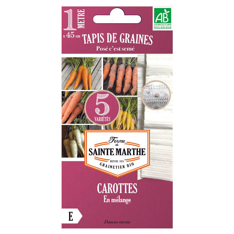 La ferme Sainte Marthe - 330 graines AB - Tapis de carottes - 5 variétés
