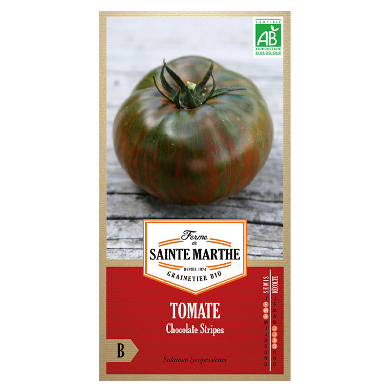 La ferme Sainte Marthe - 50 graines AB - Tomate chocolate stripes