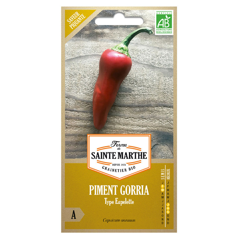 La ferme Sainte Marthe - 30 graines AB - Piment Gorria type espelette