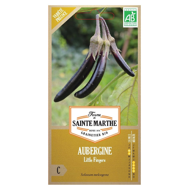 La ferme Sainte Marthe - 50 graines AB - Aubergine Little Fingers