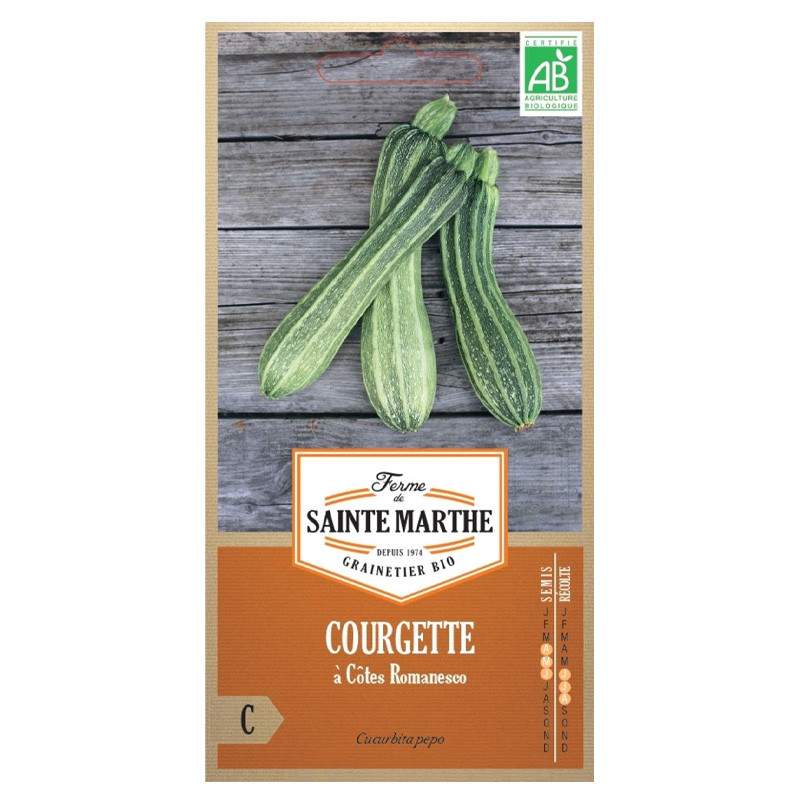 La ferme Sainte Marthe - 15 graines AB - Courgette à côtes Romanesco