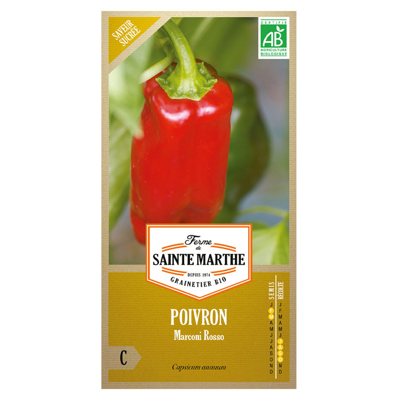 La ferme Sainte Marthe - 30 zaden AB - Marconi Rosso peper