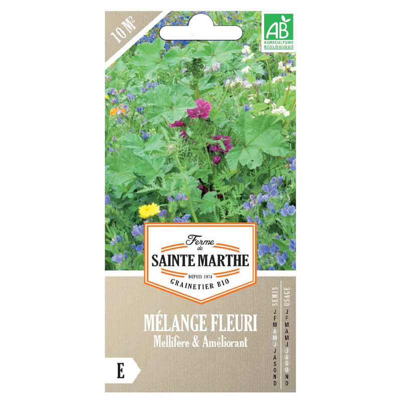 La ferme Sainte Marthe - 20g de graines AB - Mélange fleuri - Mellifère et améliorant