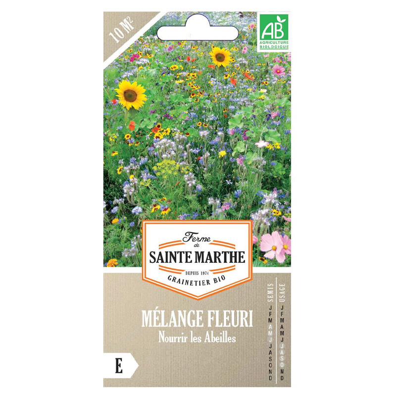 La ferme Sainte Marthe - 20g de graines AB - Mélange fleuri - Nourrir les abeilles