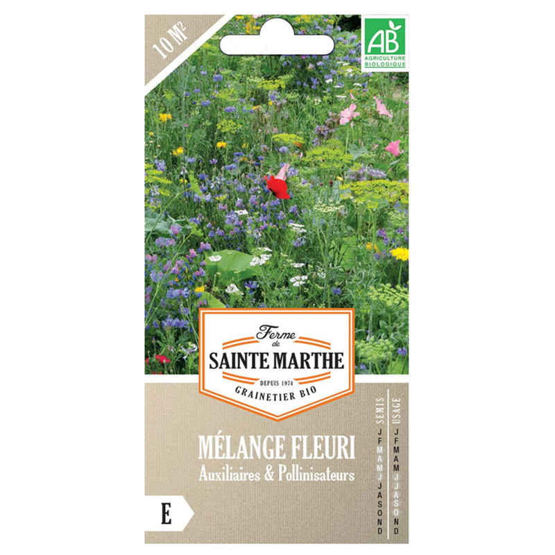 La ferme Sainte Marthe - 20g de graines AB - Mélange fleuri - Auxiliaires et Pollinisateurs