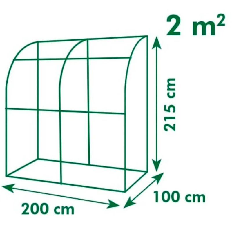 Nature - Serre murale 2m² - Tube aluminium - 215x200x100cm